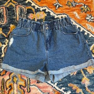 distressed denim shorts